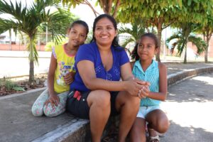 Mother and daughters in Arauca, Colombia